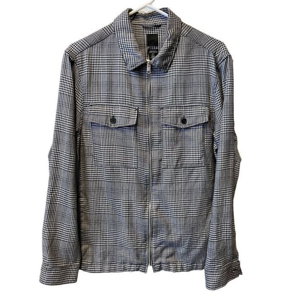 H & M, zip up jacket , medium , black and white - Picture 1 of 3